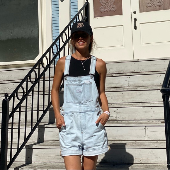 levi dungaree shorts